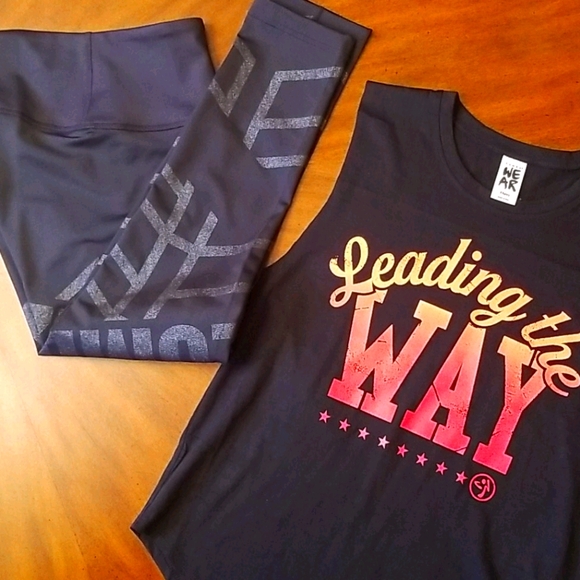 Zumba Outfit (T-shirt & Leggings) 2 piece Lot - Picture 3 of 7